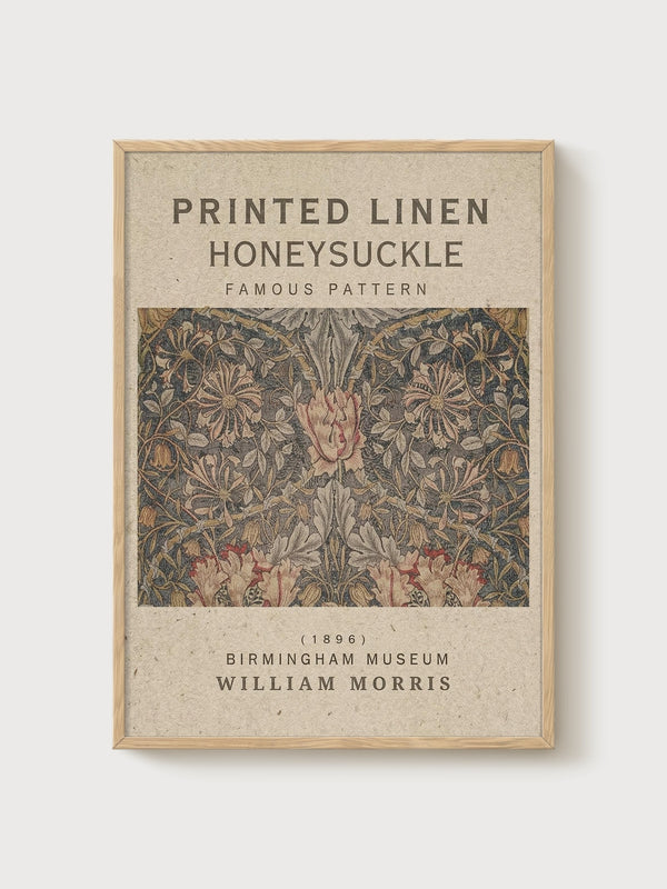 William Morris Print poster in oak frame
