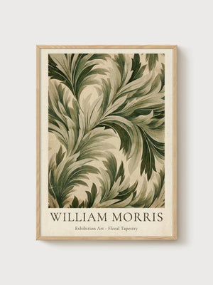 William Morris Print poster in oak frame