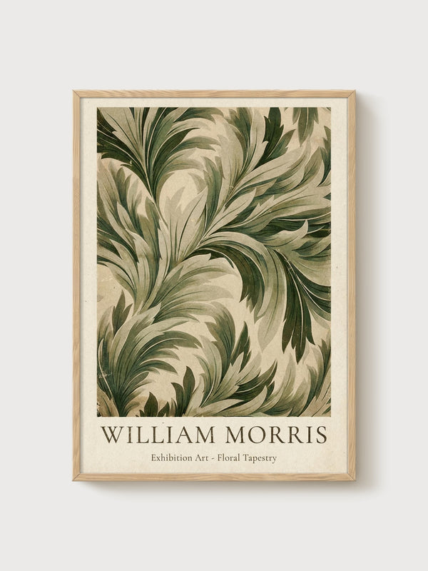 William Morris Print poster in oak frame