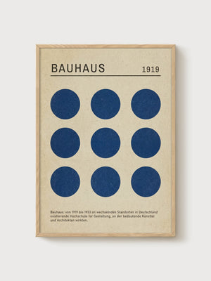 Bauhaus Print poster in oak frame