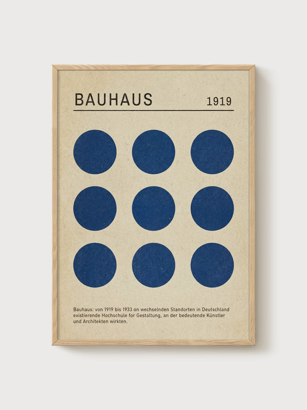 Bauhaus Print poster in oak frame