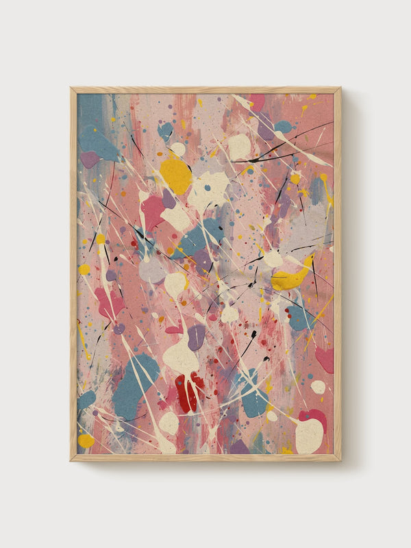 Jackson Pollock Print poster in oak frame