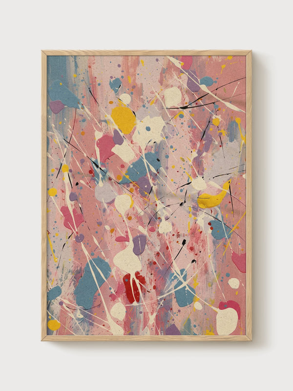 Jackson Pollock Print poster in oak frame