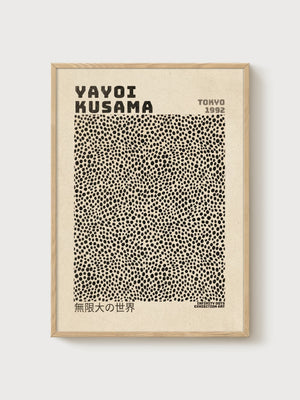 Yayoi Kusama Print poster in oak frame