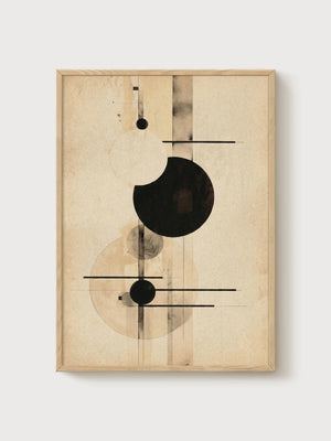 Bauhaus Print poster in oak frame