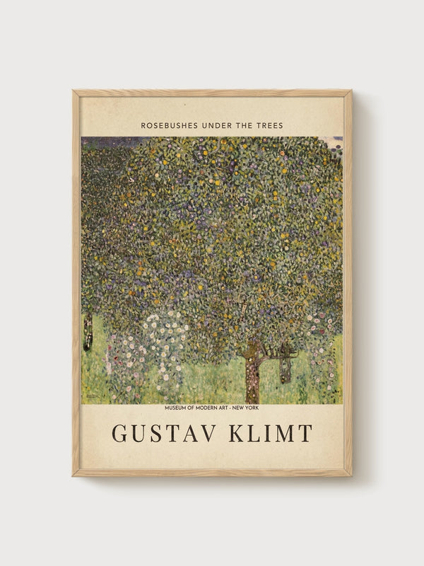 Gustav Klimt Print poster in oak frame
