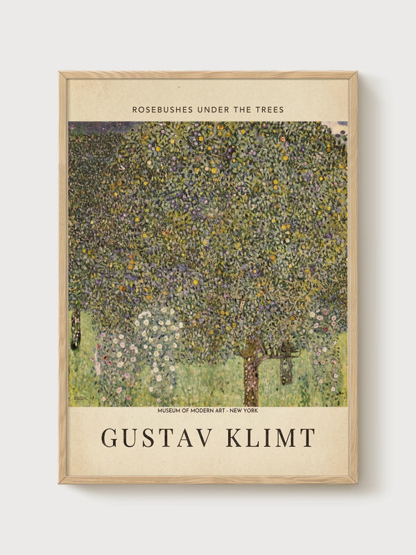 Gustav Klimt Print poster in oak frame