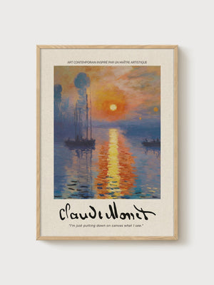Claude Monet Print poster in oak frame
