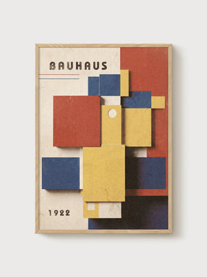 Bauhaus Print poster in oak frame