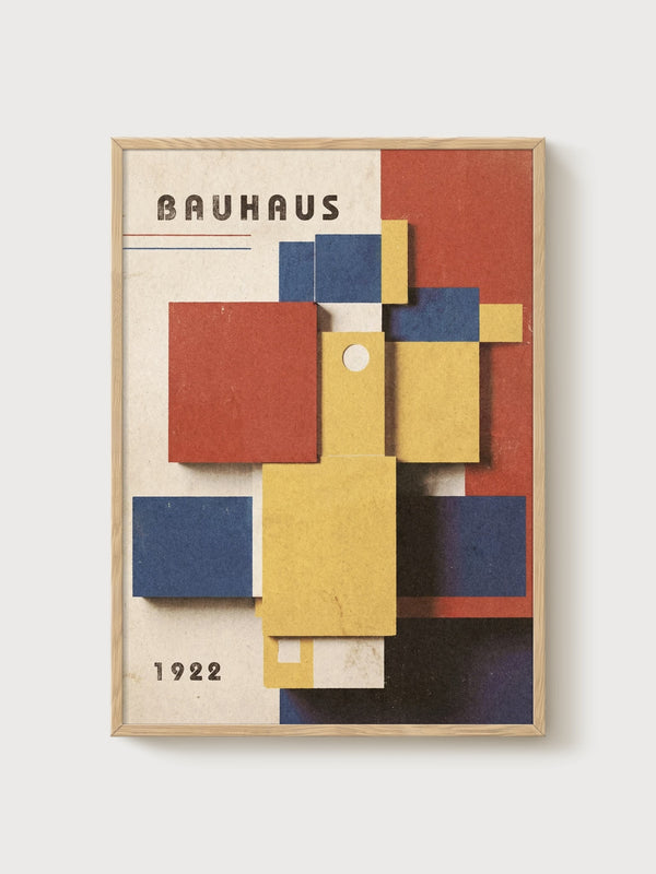 Bauhaus Print poster in oak frame