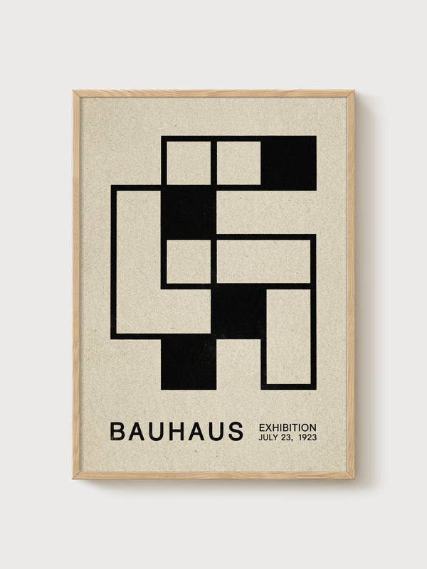 Bauhaus Print poster in oak frame