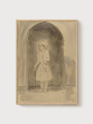 Rembrandt Jahangir Mughal Emperor Portrait Painting poster in oak frame