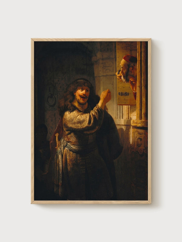 Rembrandt Samson Poster poster in oak frame