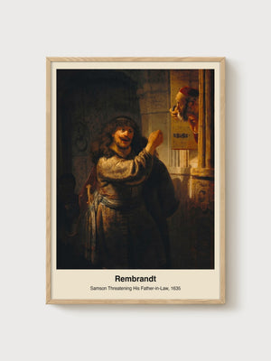 Rembrandt Samson Poster poster in oak frame