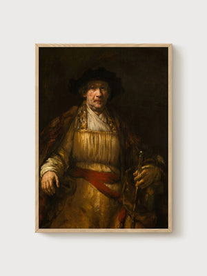 Rembrandt Portrait Painting poster in oak frame