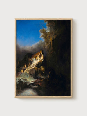 Rembrandt The Rape of Proserpine Poster poster in oak frame