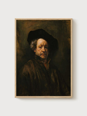 Rembrandt Self-Portrait 1660 Print poster in oak frame