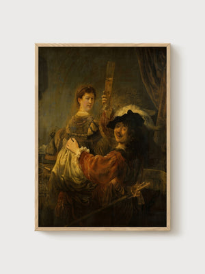 Rembrandt Dark Academia Print poster in oak frame