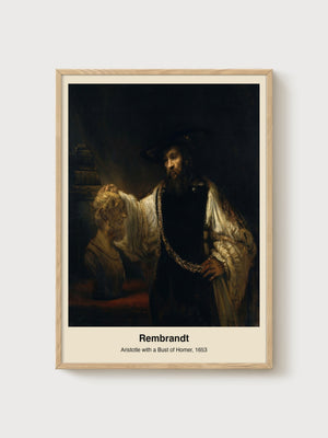 Rembrandt Portrait Painting poster in oak frame