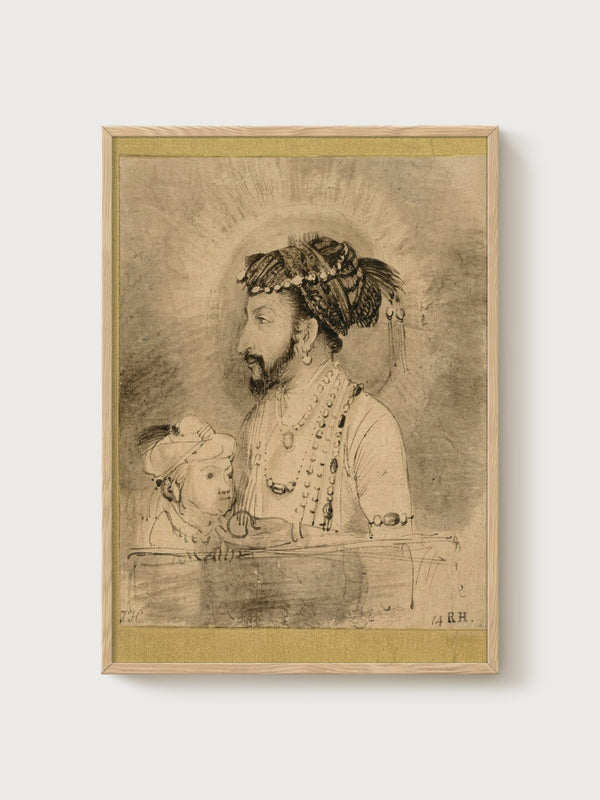 Rembrandt Portrait Painting poster in oak frame