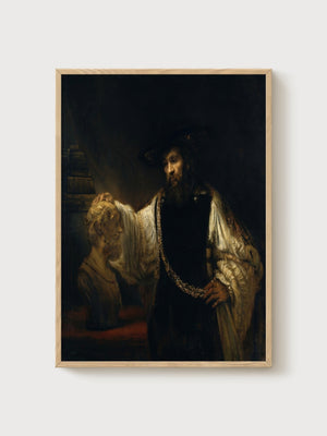 Rembrandt Portrait Painting poster in oak frame