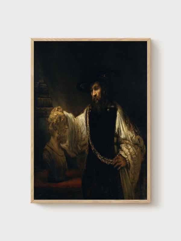 Rembrandt Portrait Painting poster in oak frame