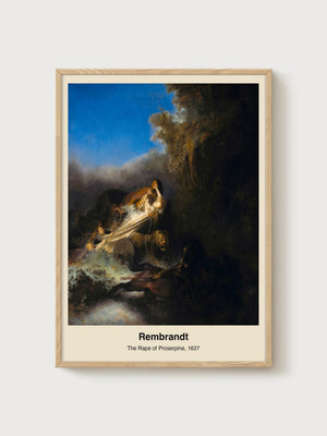 Rembrandt The Rape of Proserpine Poster poster in oak frame