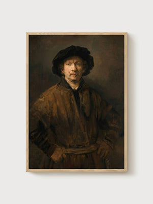 Rembrandt Van Rijn Large Self-Portrait poster in oak frame
