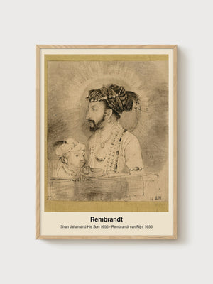 Rembrandt Portrait Painting poster in oak frame
