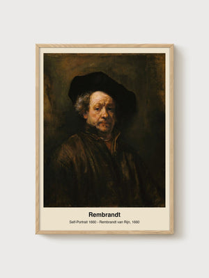 Rembrandt Self-Portrait 1660 Print poster in oak frame
