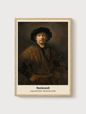 Rembrandt Van Rijn Large Self-Portrait poster in oak frame