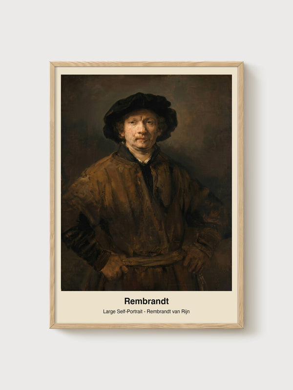 Rembrandt Van Rijn Large Self-Portrait poster in oak frame