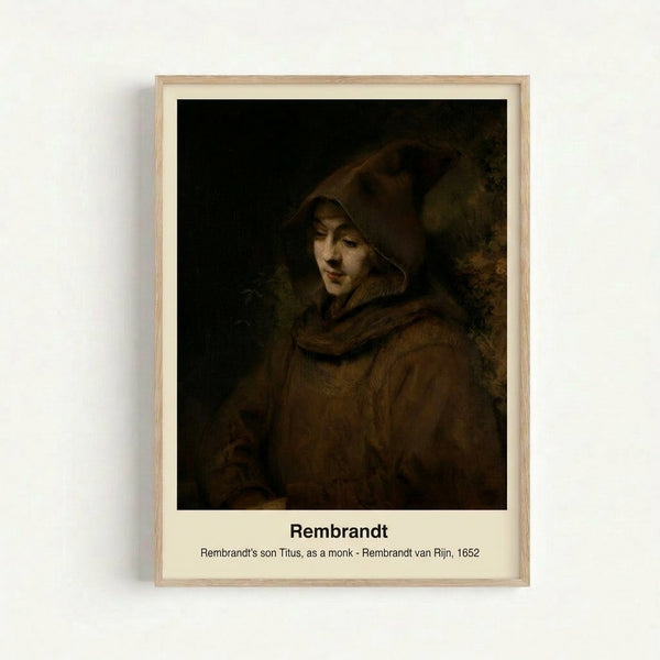 Vintage oil painting of a dignified man wearing monastic robes, painted with impressionist brushwork in cream and golden brown, evoking quiet introspection.