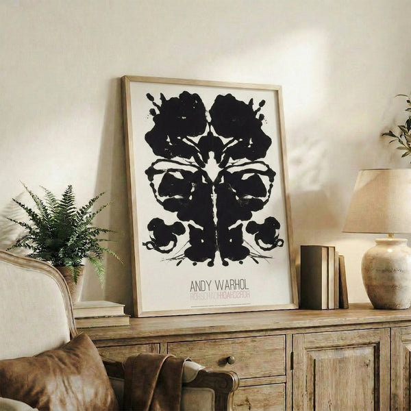 Vibrant pop art interpretation of a symmetrical ink blot form, rendered in striking colors with minimalist composition.