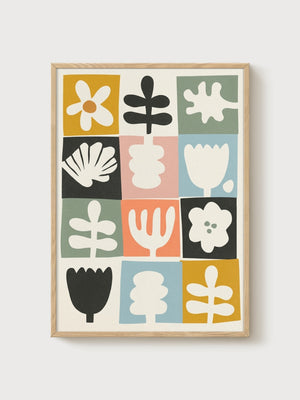 Flower Poster poster in oak frame
