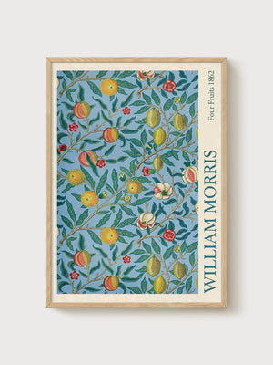 William Morris Print poster in oak frame