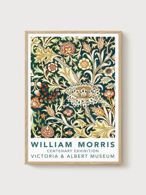 William Morris Print poster in oak frame