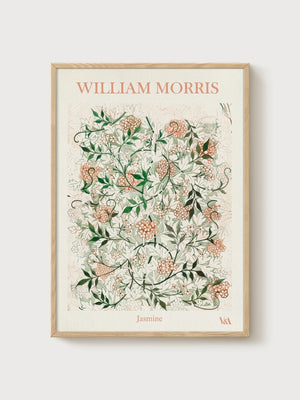 William Morris Jasmine Print poster in oak frame
