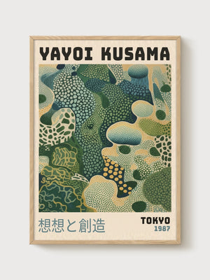 Yayoi Kusama Tokyo Poster poster in oak frame