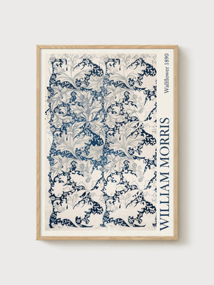 William Morris Print poster in oak frame