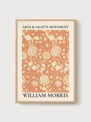 William Morris Print poster in oak frame