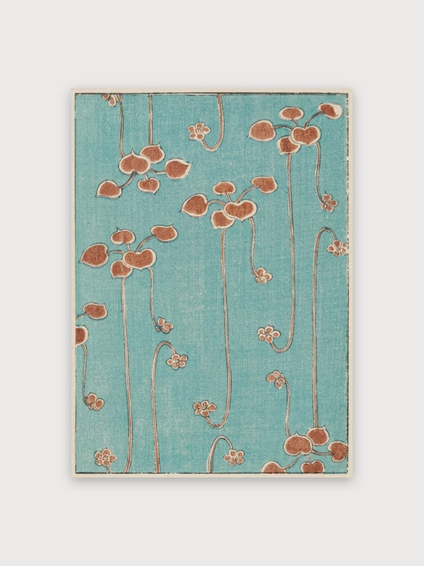 Art Nouveau Botanical Flowers Turquoise - Digital Download