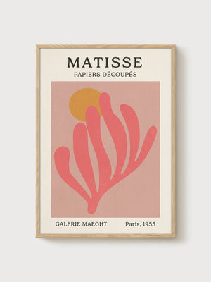 Matisse Papiers Decoupes Print poster in oak frame