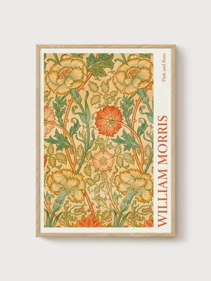William Morris Print poster in oak frame