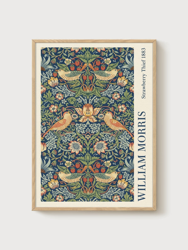 William Morris Print poster in oak frame