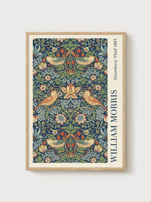 William Morris Print poster in oak frame