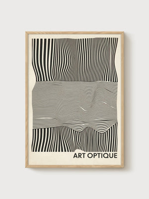 Art Optique Op Art Print poster in oak frame