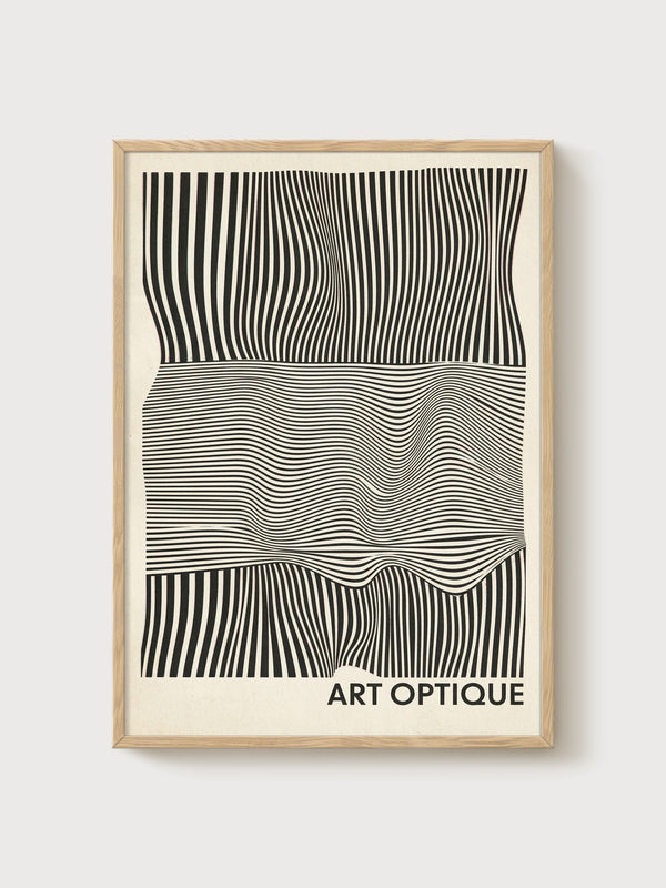 Art Optique Op Art Print poster in oak frame