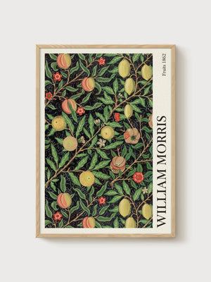 William Morris Print poster in oak frame