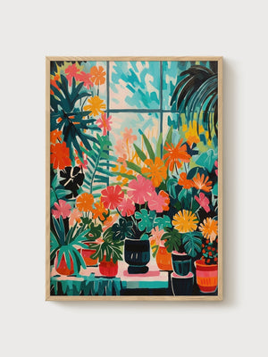 Botanical Plants Poster poster in oak frame